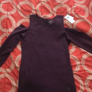 long sleeve cut out shoulders Hollister with tags